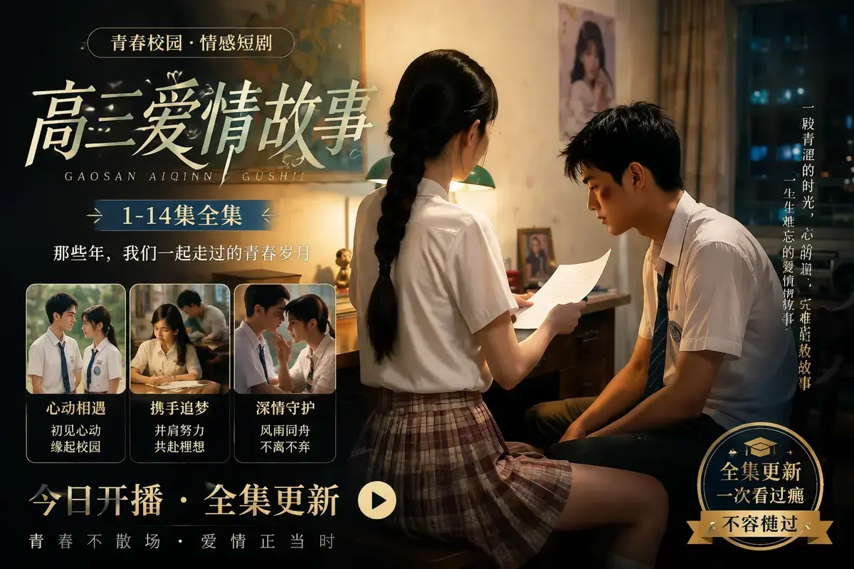 《AI 短剧高三爱情故事》高清完整版在线观看-校园恋曲初见心动误会虐心毕业告白-高三爱情故事中字无删减版全集资源免费分享